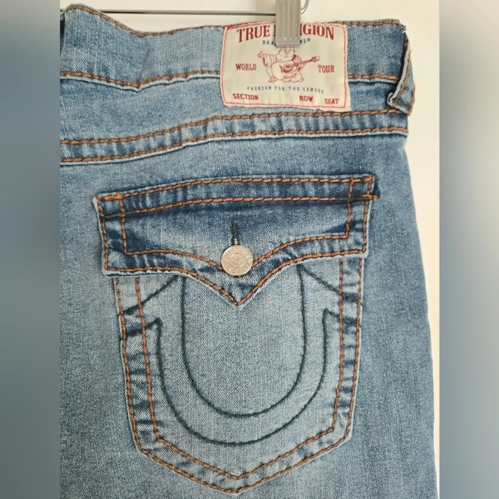 TRUE RELIGION Geno Big T Flap Relaxed Slim Jeans Sz 36